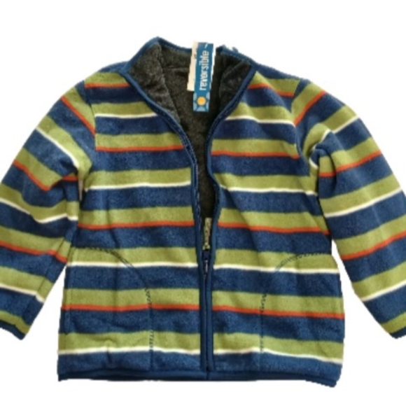 Gymboree Vintage Reversible Fleece Jacket & Matching Hat Set - Picture 3 of 7